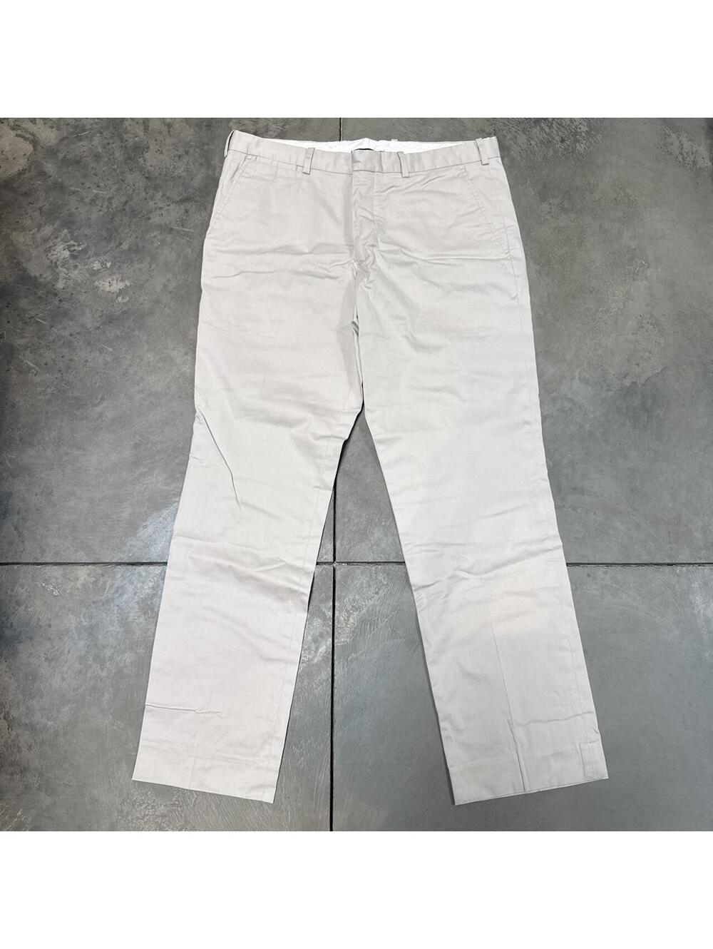 Theory Men's Cream and Tan Trousers